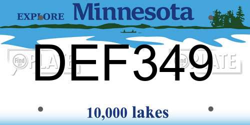 DEF349 Minnesota License Plate