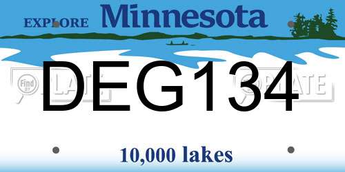 DEG134 Minnesota License Plate