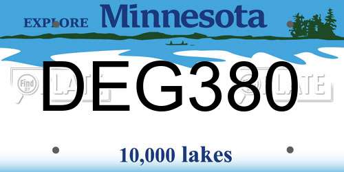 DEG380 Minnesota License Plate