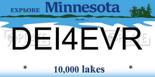 DEI4EVR Minnesota License Plate