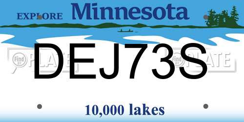 DEJ73S Minnesota License Plate