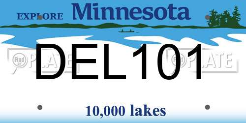 DEL101 Minnesota License Plate