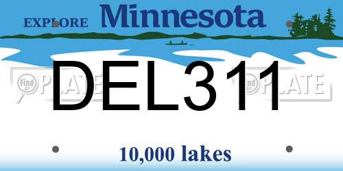 DEL311 Minnesota License Plate