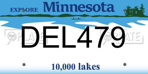 DEL479 Minnesota License Plate
