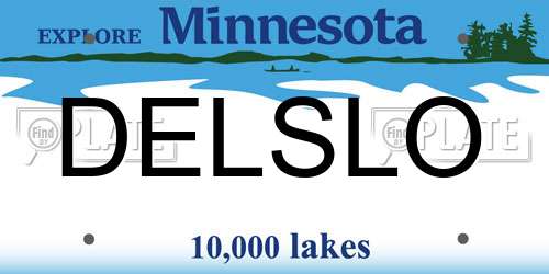 DELSLO Minnesota License Plate