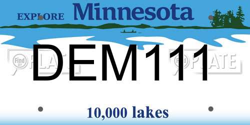 DEM111 Minnesota License Plate