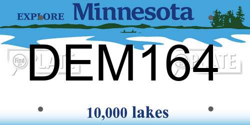 DEM164 Minnesota License Plate