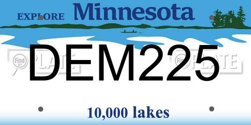 DEM225 Minnesota License Plate