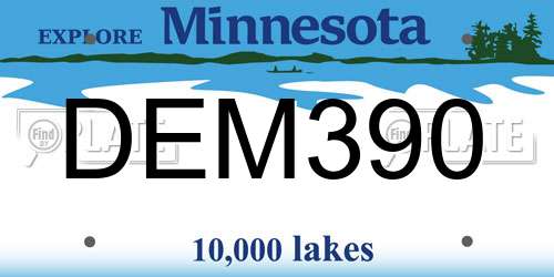 DEM390 Minnesota License Plate