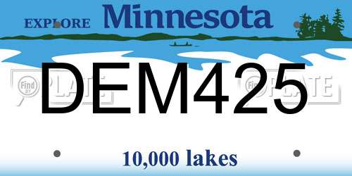 DEM425 Minnesota License Plate