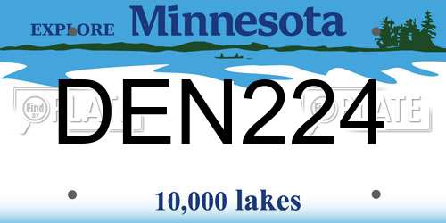 DEN224 Minnesota License Plate