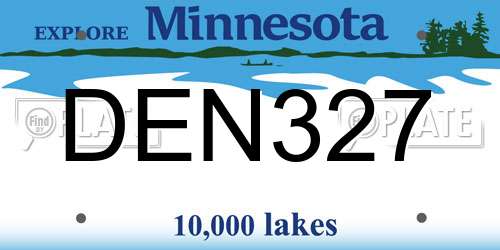DEN327 Minnesota License Plate