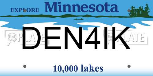 DEN4IK Minnesota License Plate