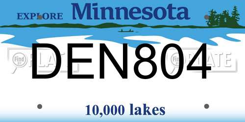 DEN804 Minnesota License Plate