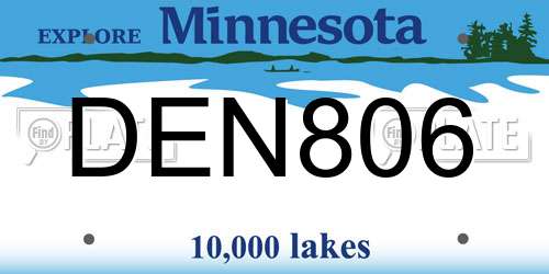 DEN806 Minnesota License Plate