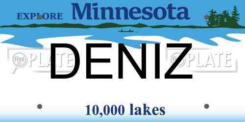 DENIZ Minnesota License Plate