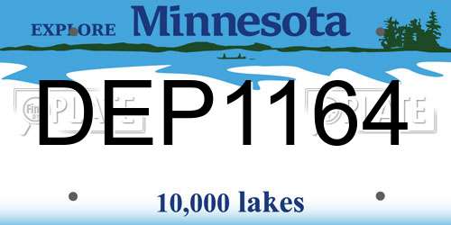 DEP1164 Minnesota License Plate
