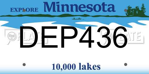DEP436 Minnesota License Plate