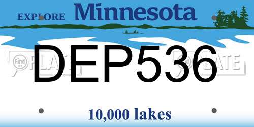 DEP536 Minnesota License Plate
