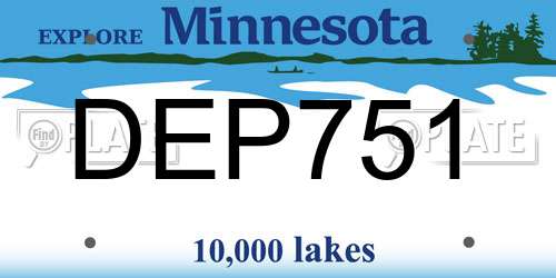 DEP751 Minnesota License Plate