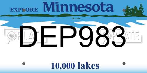 DEP983 Minnesota License Plate