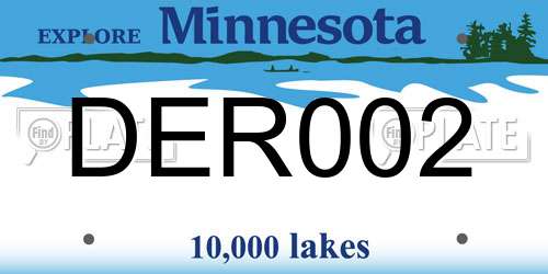 DER002 Minnesota License Plate