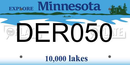 DER050 Minnesota License Plate