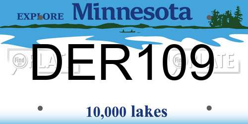 DER109 Minnesota License Plate