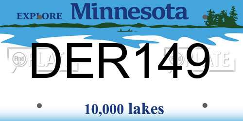 DER149 Minnesota License Plate