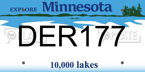 DER177 Minnesota License Plate
