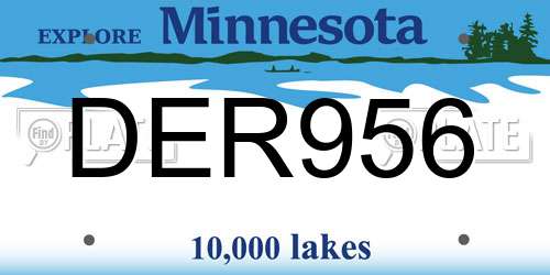 DER956 Minnesota License Plate