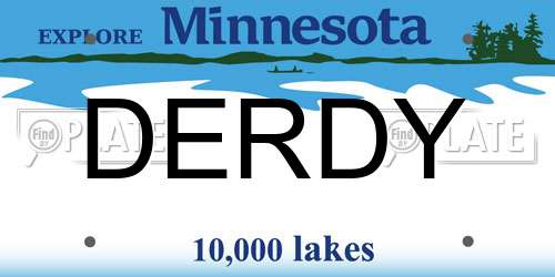 DERDY Minnesota License Plate