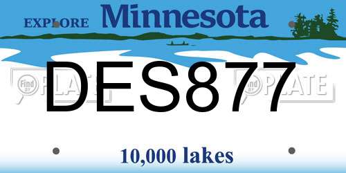 DES877 Minnesota License Plate