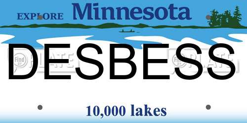 DESBESS Minnesota License Plate