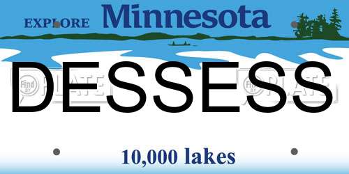 DESSESS Minnesota License Plate