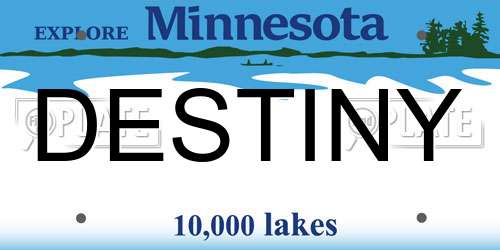 DESTINY Minnesota License Plate