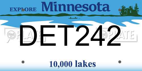 DET242 Minnesota License Plate