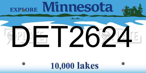 DET2624 Minnesota License Plate