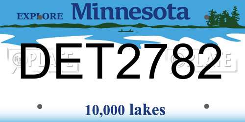 DET2782 Minnesota License Plate