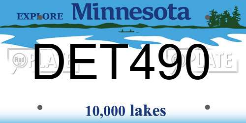 DET490 Minnesota License Plate