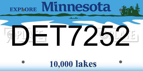 DET7252 Minnesota License Plate