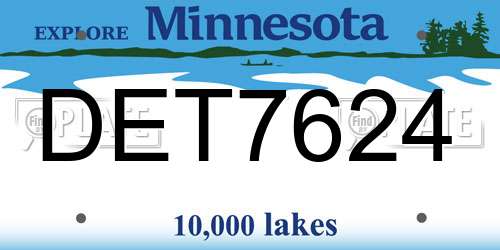 DET7624 Minnesota License Plate