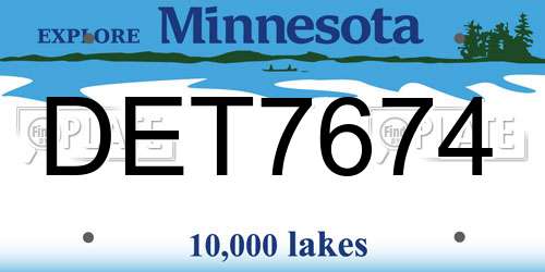 DET7674 Minnesota License Plate