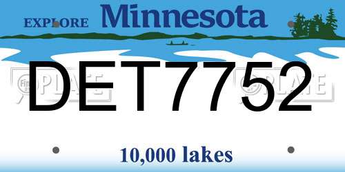 DET7752 Minnesota License Plate