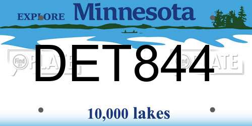 DET844 Minnesota License Plate