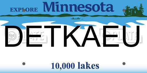 DETKAEU Minnesota License Plate