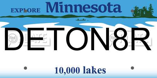 DETON8R Minnesota License Plate