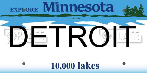 DETROIT Minnesota License Plate