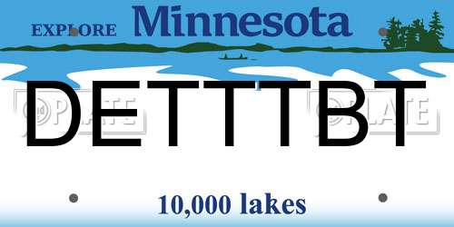 DETTTBT Minnesota License Plate