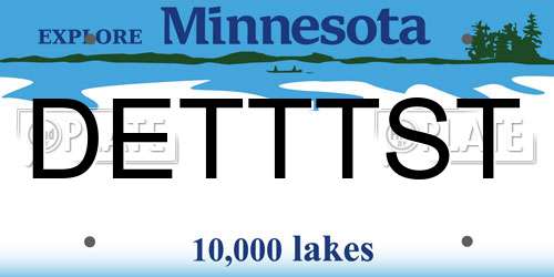 DETTTST Minnesota License Plate
